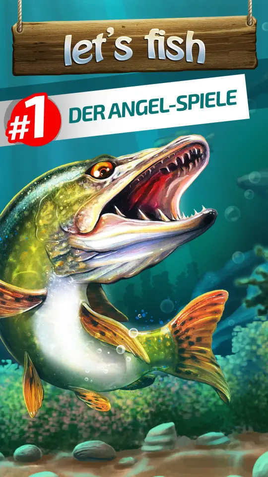 Erster Screenshot aus dem Play-Store-Eintrag von Let's Fish, Hochformat