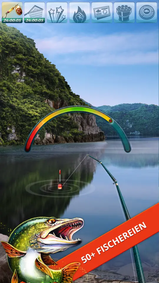 Zweiter Screenshot aus dem Play-Store-Eintrag von Let's Fish, Hochformat