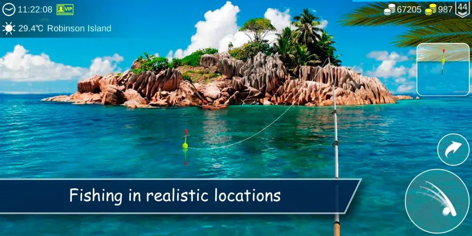 Erster Screenshot aus dem Play-Store-Eintrag von My Fishing World, Querformat