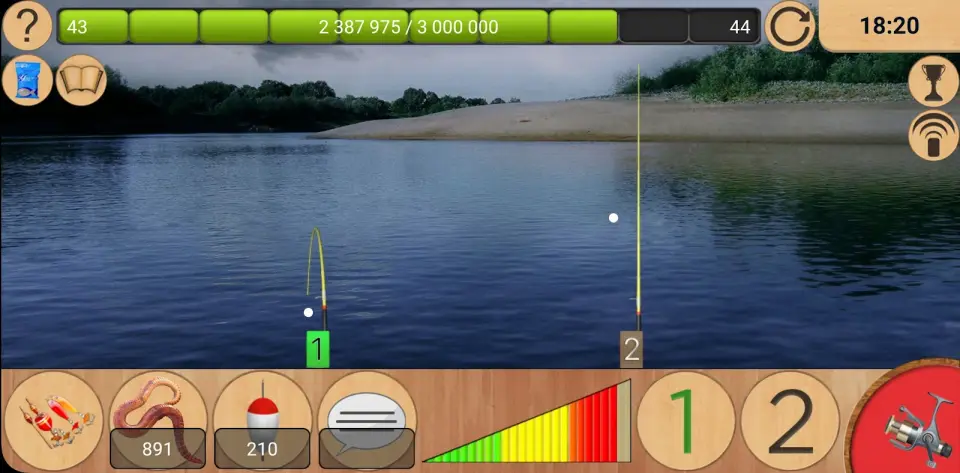 Zweiter Screenshot aus dem Play-Store-Eintrag von Real Fishing, Querformat